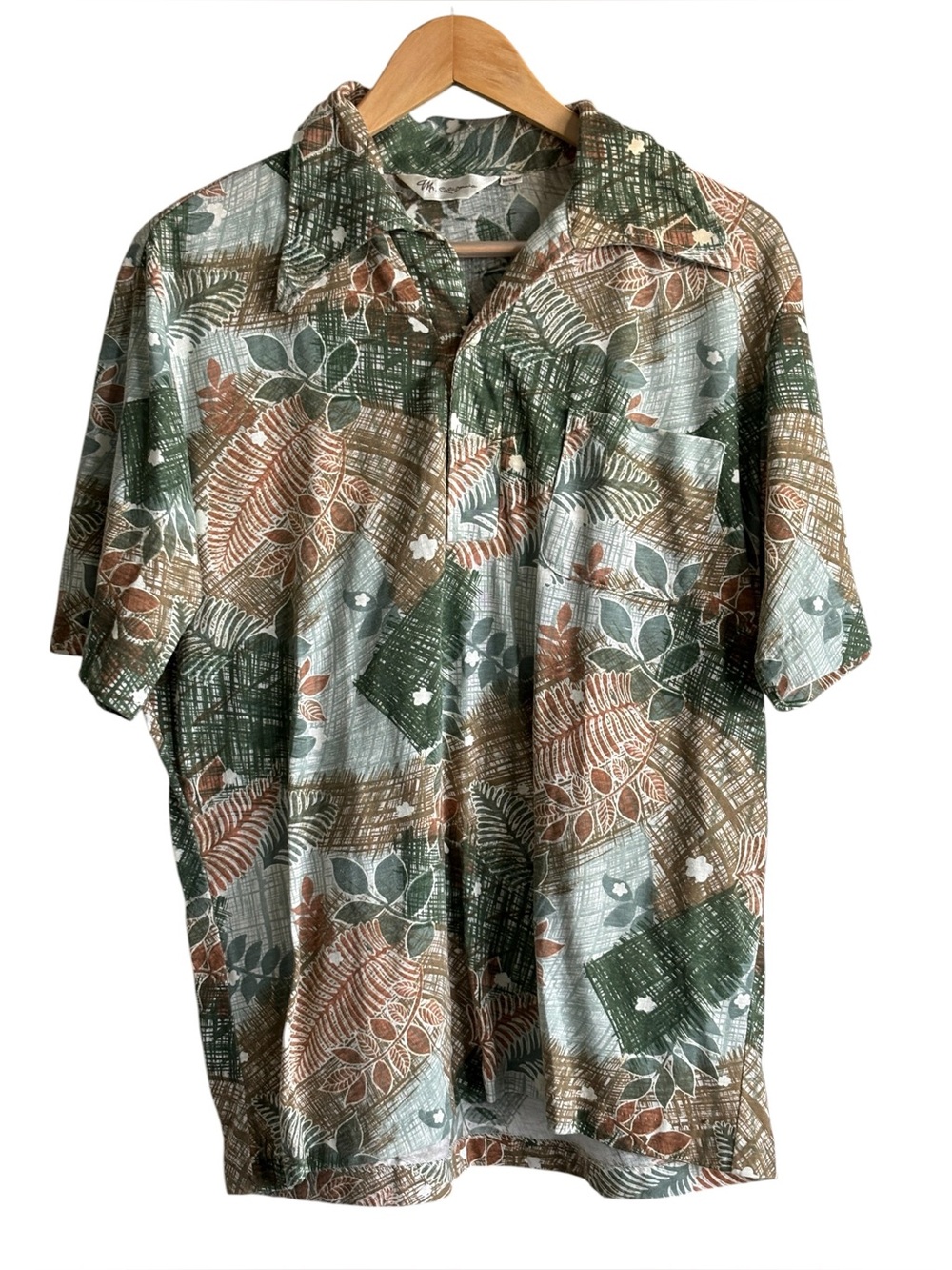 Mr. California Vintage Mens Polo Aloha Hawaiian Shirt Size Large